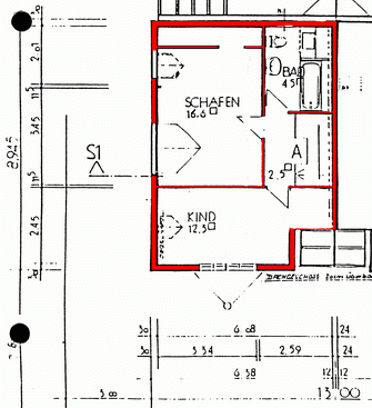 Dachgescho Haus 1a, mit Bad, Schlaf- u./o. Kinderzimmer, Bro, klicken zur Vergerung
