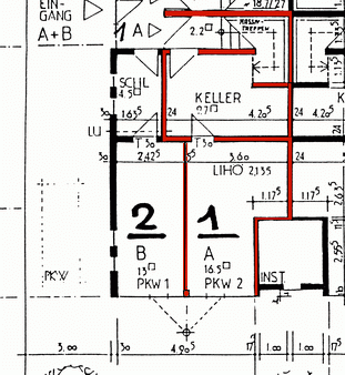 Erdgescho Haus 1a, mit Eingang, Keller und Garage, klicken zur Vergerung